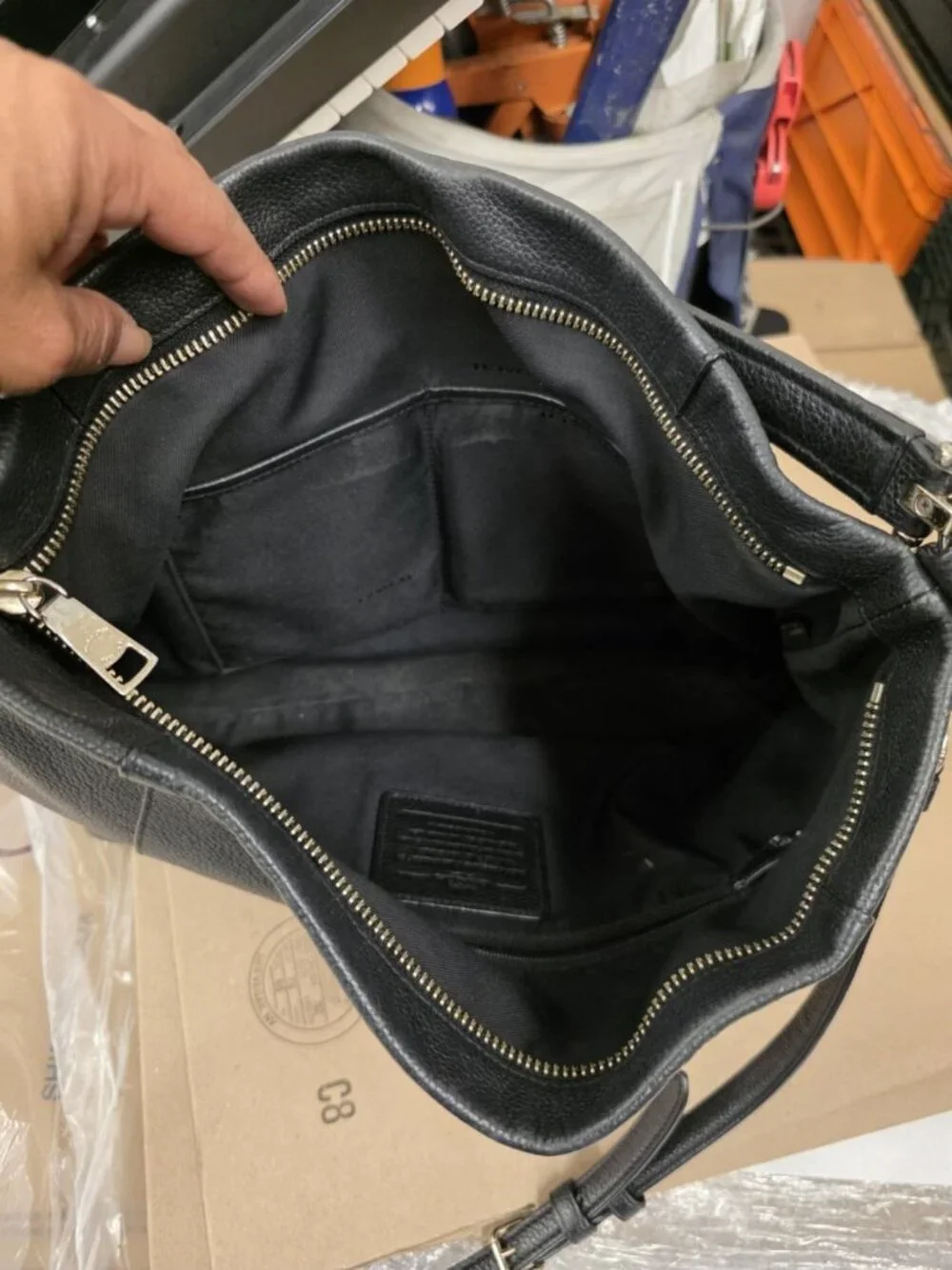 COACH Scout Hobo Black Pebbled Leather Shoulder Crossbody Bag